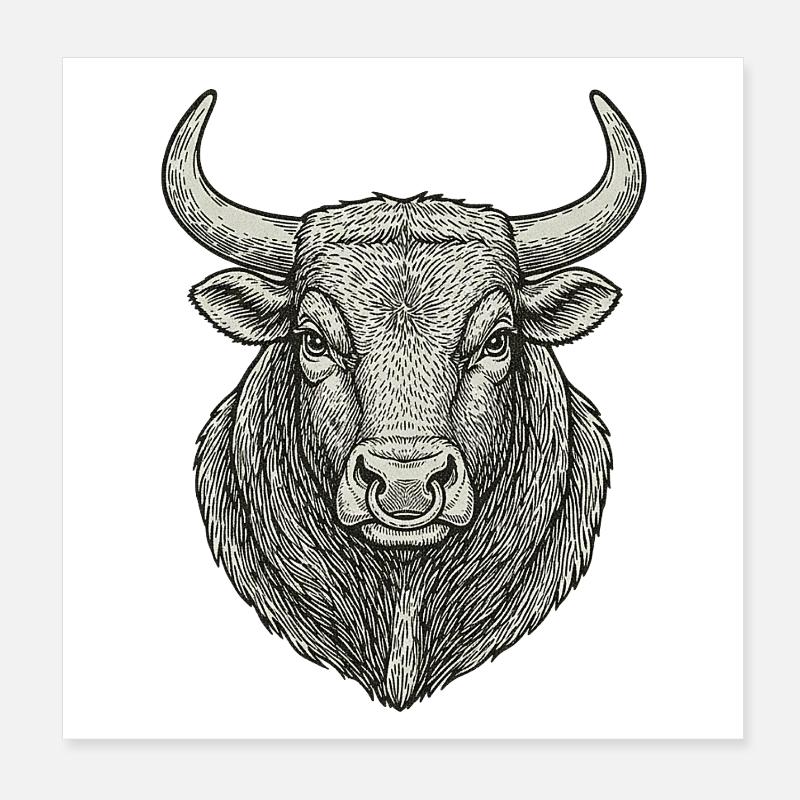 Taureau Poster 20 x 20 cm