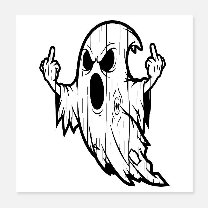 Geist mit Mittelfinger-Geste Poster 20x20 cm