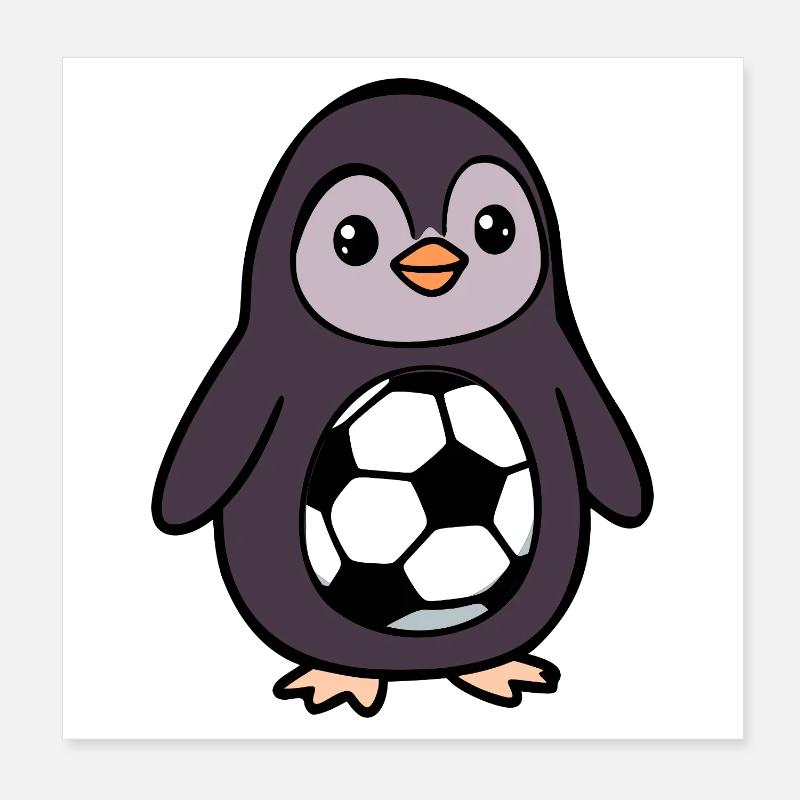 Pinguine Kinder Fußball Poster 20x20 cm