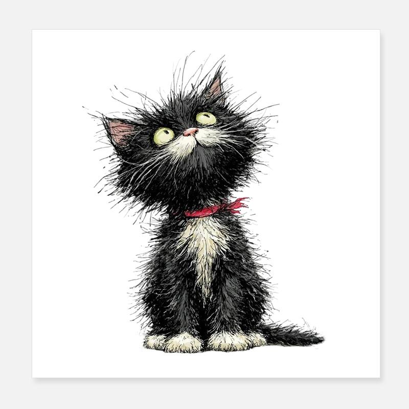 Chat ta journée Poster 20 x 20 cm