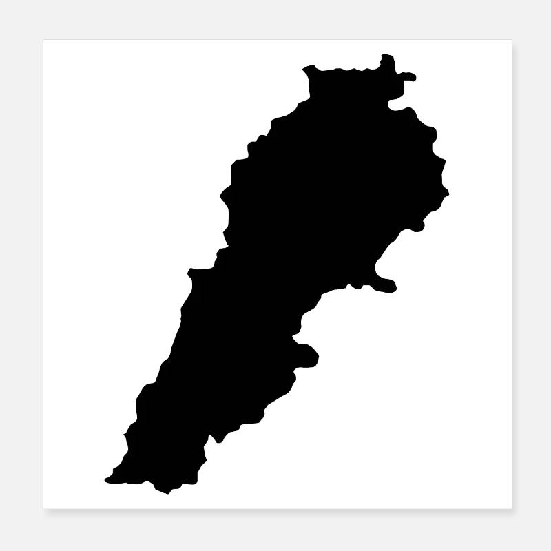 Carte du Liban Poster 20 x 20 cm