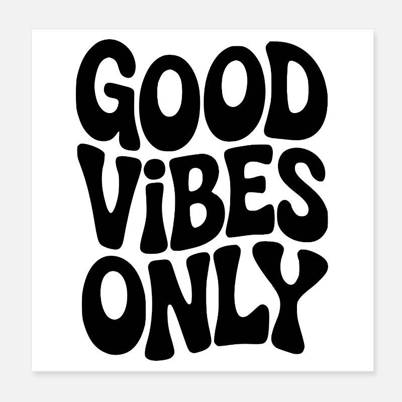 Vibing typography in black Poster 8" x 8" (20x20 cm)