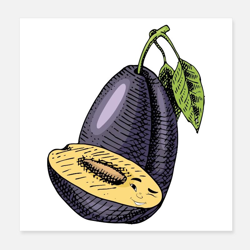 Plum fruit Poster 8" x 8" (20x20 cm)
