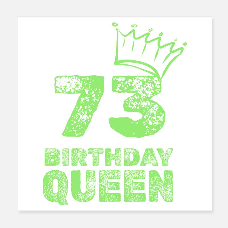 Birthday 73 Poster 8" x 8" (20x20 cm)
