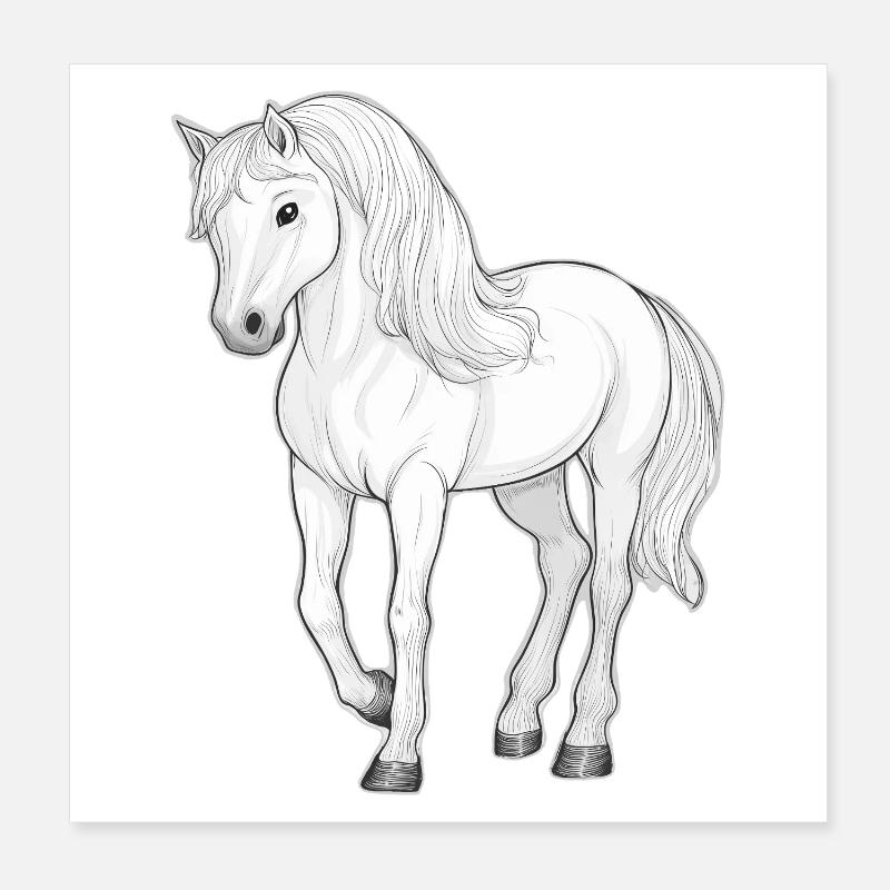 Weißes Pferd Poster 20x20 cm