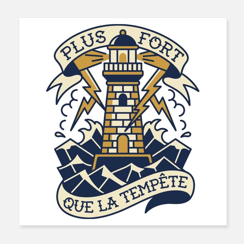 Plus Fort Que La Tempête - T-shirt Résilience Poster 20 x 20 cm