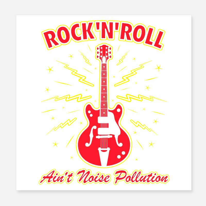 Le rock 'n' roll n’est pas de la pollution sonore - Poster 20 x 20 cm - blanc