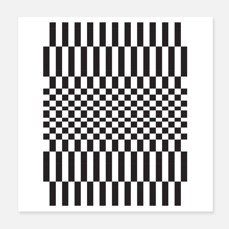 Geometric chessboard Grid Pattern Poster 8" x 8" (20x20 cm)