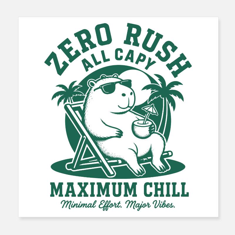 Zero Rush Capybara Chill Poster 20 x 20 cm