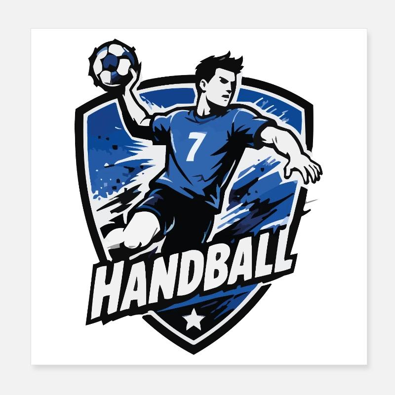 Bouclier bleu de l’attaquant de handball Poster 20 x 20 cm