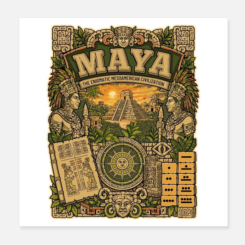 Maya-Zivilisation Poster 20x20 cm