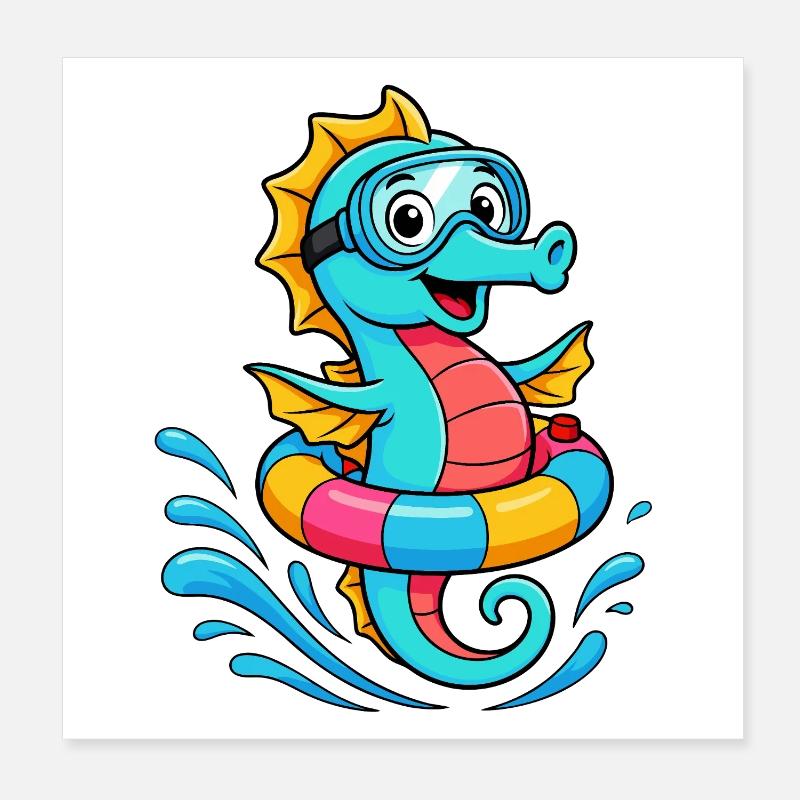 Hippocampe drôle Poster 20 x 20 cm
