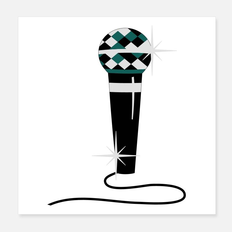 microphone de diamant Poster 20 x 20 cm