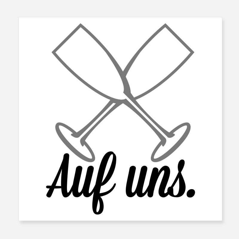 Auf uns Sekt Poster 20x20 cm