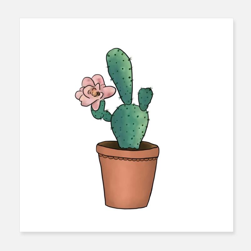 Kaktusblüte Poster 20x20 cm