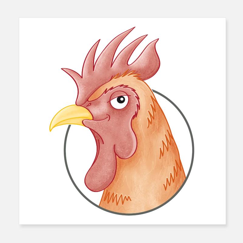 stolzer Hahn Poster 20x20 cm