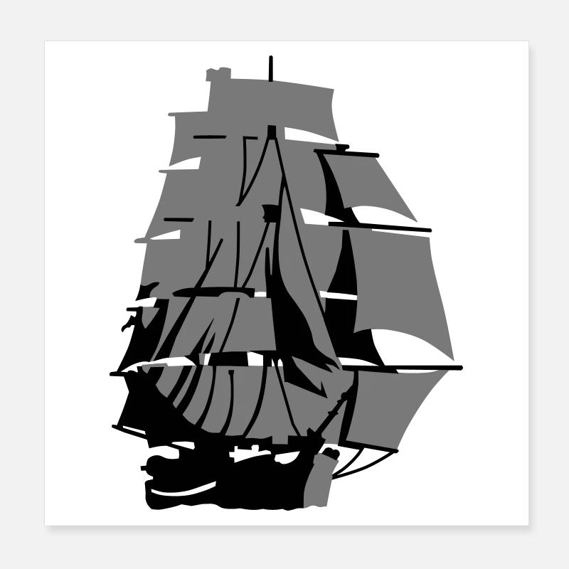 Segelschiff Poster 20x20 cm