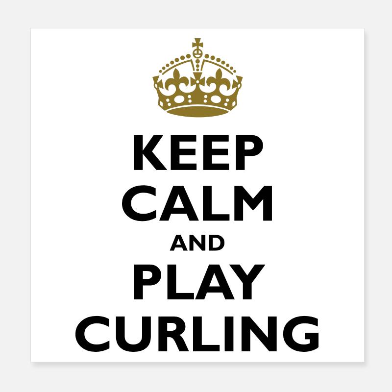 Keep calm and play curling Poster 20 x 20 cm