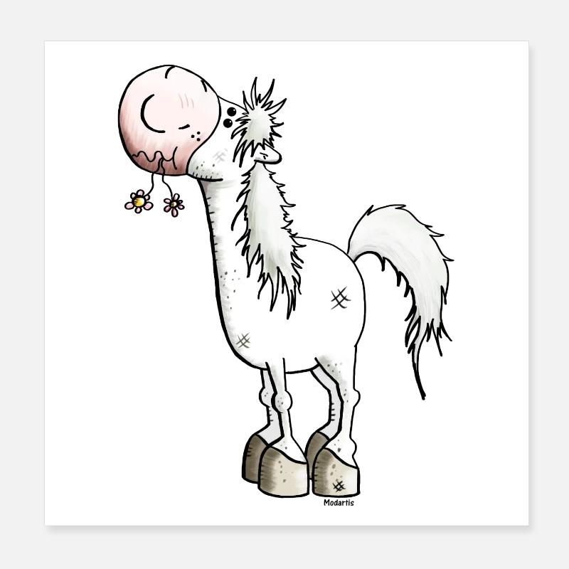 Verträumtes Pferd - Pferde Poster 20x20 cm