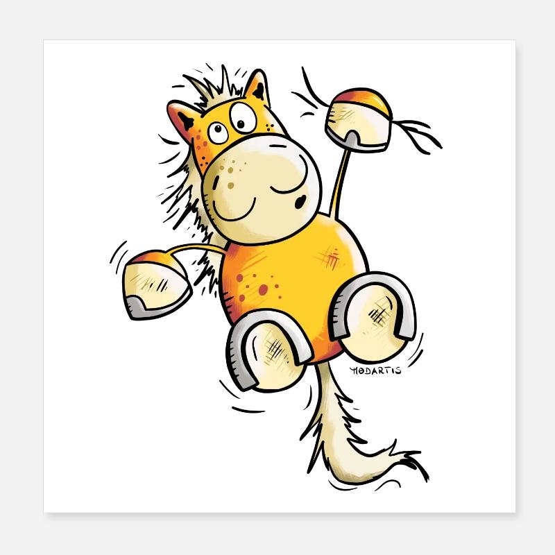 Drôle Cheval Poster 20 x 20 cm