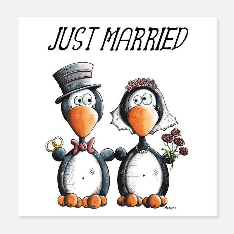 Just Married Poster 20x20 cm