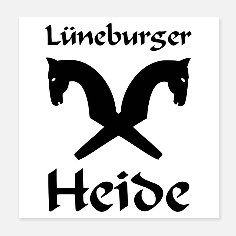 Lüneburger Heide Motiv Poster 20x20 cm