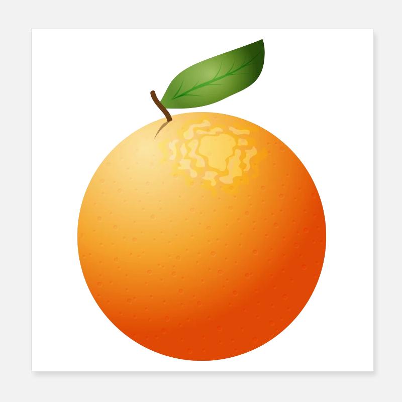 grosse orange juteuse avec feuille Poster 20 x 20 cm