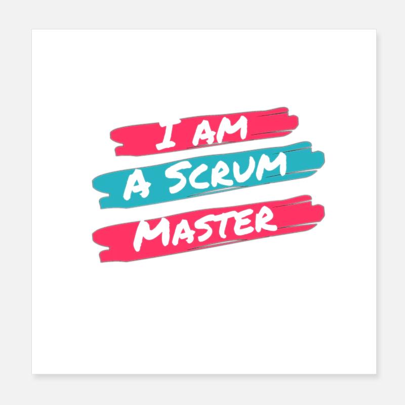 Handmade Scrum Master T-shirt Poster 8" x 8" (20x20 cm)