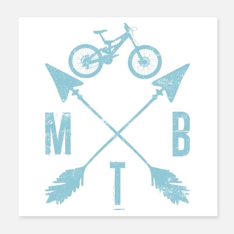 Monogramme des flèches de vélo VTT Crest Poster 20 x 20 cm