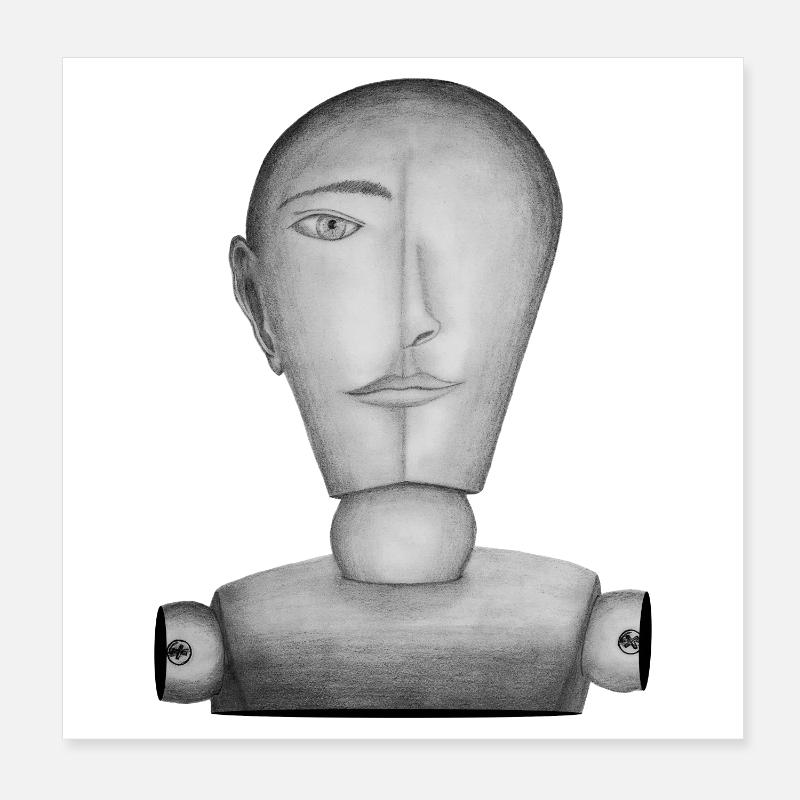 Mannequin dessiné Poster 20 x 20 cm
