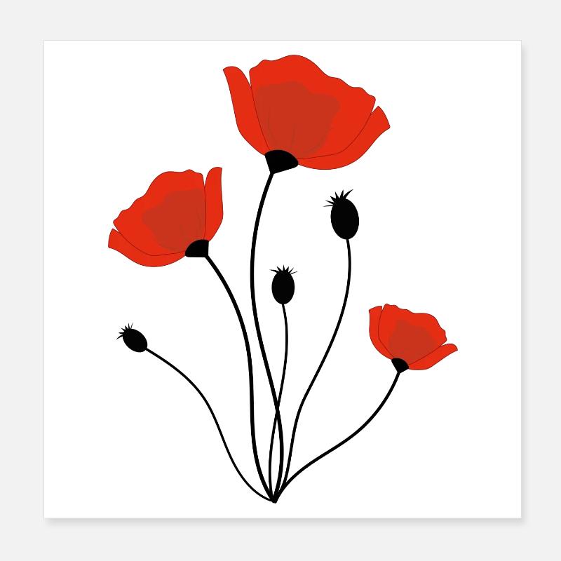 corn poppy Poster 8" x 8" (20x20 cm)