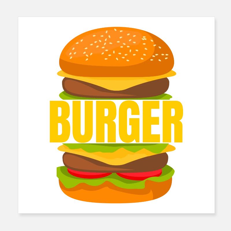 Burger, Burger essen, Burger-Fan Poster 20x20 cm