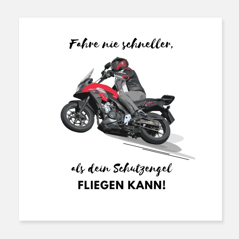 Motorrad Art Poster 20x20 cm