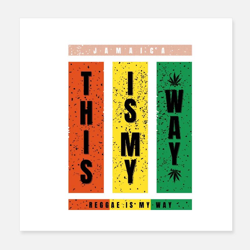Le reggae est ma façon – TypoBlock Poster 20 x 20 cm