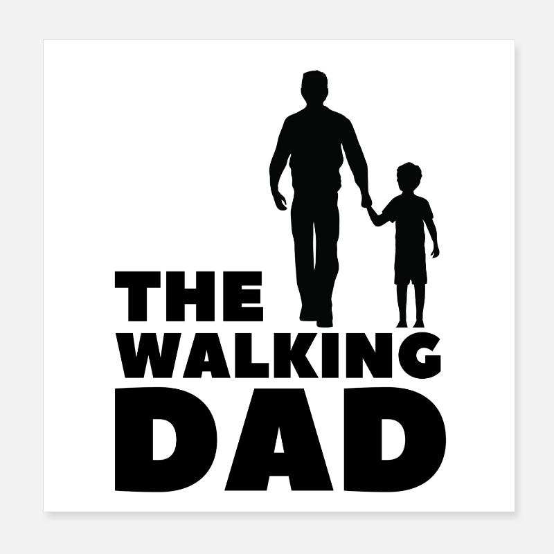 Silhouette parent-enfant main dans la main Poster 20 x 20 cm
