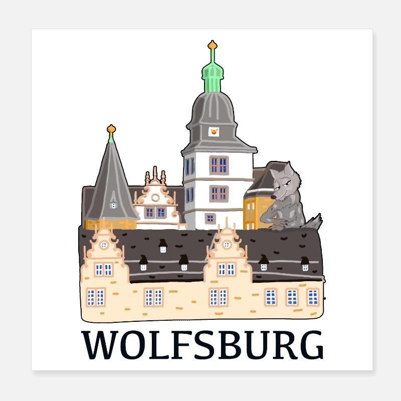 Wolfsburg, Castle Poster 8" x 8" (20x20 cm)