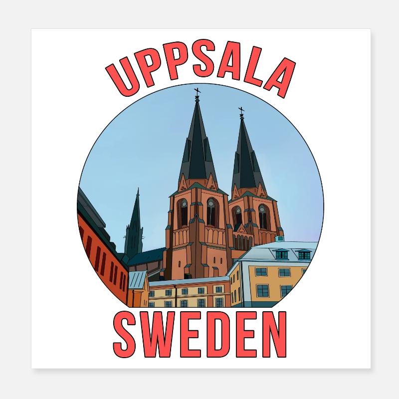 Uppsala Suède Poster 20 x 20 cm