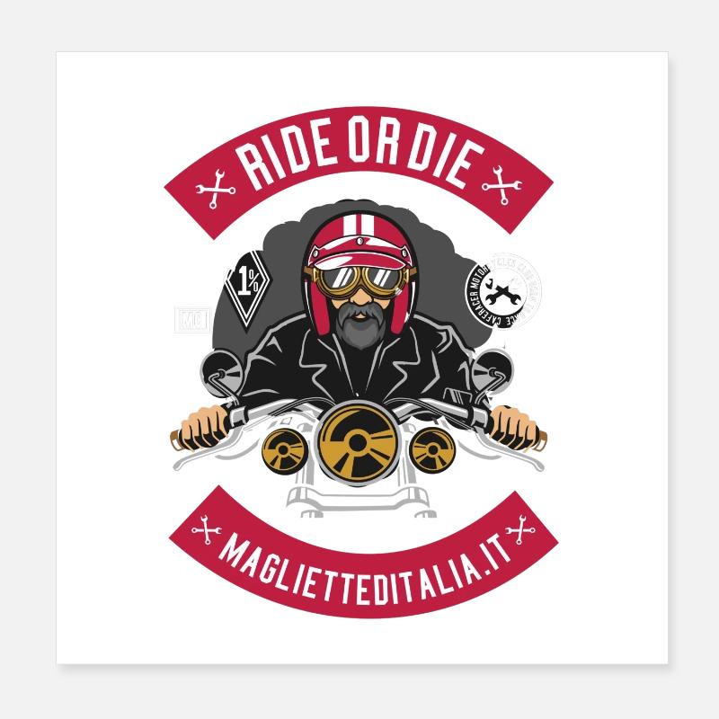 Reiten oder sterben Poster 20x20 cm