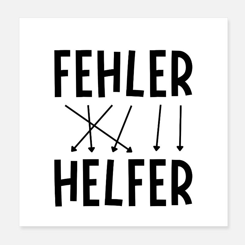 Fehler sind Helfer Poster 20x20 cm