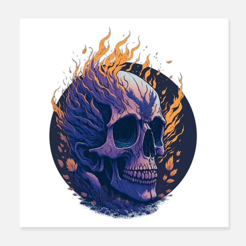 Crâne de feu Poster 20 x 20 cm