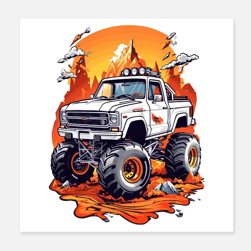 Course de Monster Truck Poster 20 x 20 cm