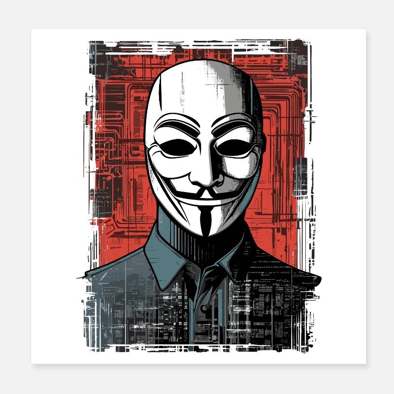 Anonym maske Poster 20x20 cm