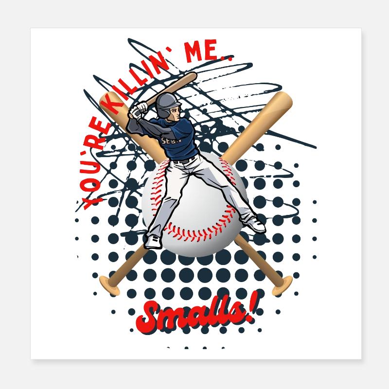 Baseball Batter with Playful Text Poster 8" x 8" (20x20 cm)