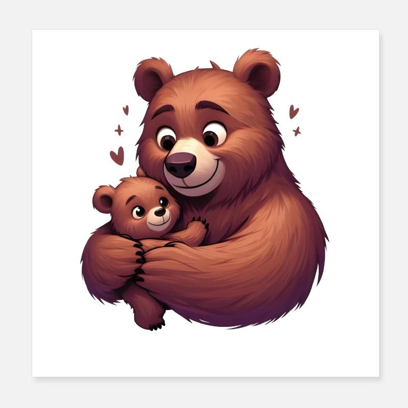 Bear Hug Bliss Poster 8" x 8" (20x20 cm)