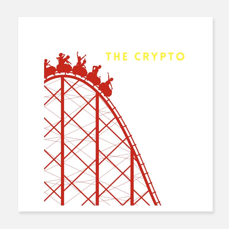 Krypto-Fahrt Achterbahnfahrt Poster 20x20 cm