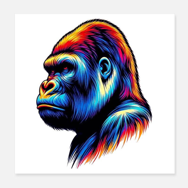 Gorilla Poster 20x20 cm