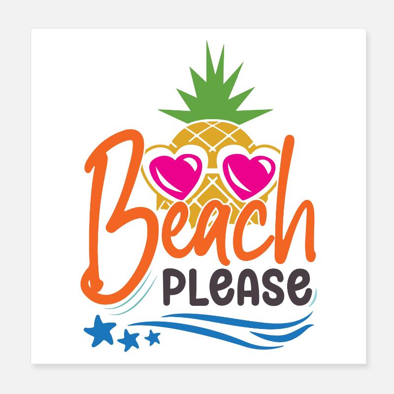 Strand bitte Poster 20x20 cm