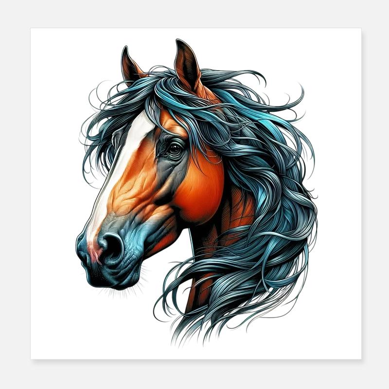 Pferd Poster 20x20 cm