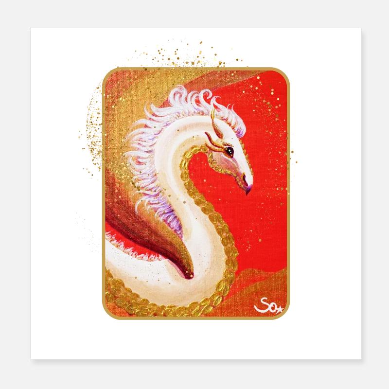 Drache Luftdrache Funirol - Sonja Ariel von Staden Poster 20x20 cm