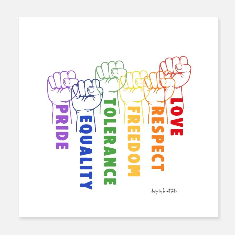 Hands on Solidarity and Pride Poster 8" x 8" (20x20 cm)